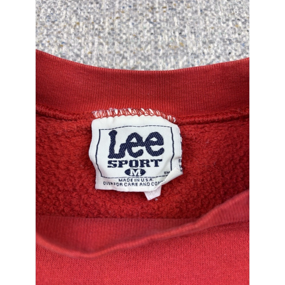 Vintage Wisconsin Badgers Lee Sport Crewneck Sweatshirt Made USA Red M - Picture 3 of 7